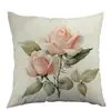 Rosa Rosa de Primavera Flor Cruzada Amazon Temu Nueva Funda de Almohada Oficina Dormitorio Sofá Funda de Almohada
