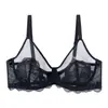 Ventas directas de fabricantes de comercio exterior: sujetadores de encaje para tallas grandes para mujer, ultradelgados y transparentes, con aros, OEM/ODM disponible