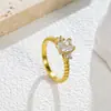 Anillos Cuadrados de Zirconia de Acero Inoxidable Japoneses y Coreanos de Venta Caliente, Anillos Versátiles de Acero de Titanio de Lujo Ligero para Uso Diario para Hombres y Mujeres, Al Por Mayor en Stock