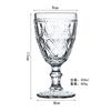 Copa de vino repujada estilo europeo de fábrica vidrio de sosa y cal mecanismo vidrio con forma de diamante hotel vaso para enjuague bucal se puede electroplatear spray dorado