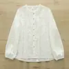 Coleção Primavera 2026 Estilo Artístico Gola Alta Botão de Metal Cor Sólida Cardigan Feminino Manga Longa Camisa Venda por Atacado