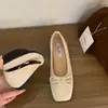 Estilo Delicado Zapatos Planos Mary Janes de Ballet para Mujer 2026 Colores Dulces Franceses Suela Suave Moño Plateado Zapatos Individuales Rojos