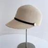 Sombrero de Paja Minimalista y Artístico con Lazo de PU para Mujer, Sombrero de Sol de Verano, Gorra de Béisbol Vintage, Gorra de Newsboy para Viajeros, de Moda