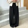 Calça Wide Leg de Arroz Glutinoso Branco Selecionado Cuidadosamente Feminina Outono/Inverno Nova Calça Glutinosa de Arroz Cintura Alta Fluida Calça Reta Solta para Pessoas Altas