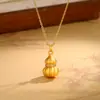 Colar com Pingente de Cabaça e Abóbora com Broca de Ponto Método Antigo Design de Diamante Temperamento Versátil High-end Corrente para Clavícula 2025 Novo