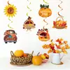 Amazon Fiesta de Acción de Gracias Transfronteriza Banner de Decoración de Pavo Girasol de Otoño Calabaza Adornos Colgantes en Espiral