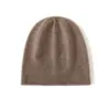 Gorro Unissex Macio de Caxemira Sem Costura Estilo Outono/Inverno Novo Borda Enrolada Espessado Quente Malha Casual Soltinho