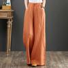 Pantalones Amplios Fluidos 2026 para Mujer, Pantalones Largos de Algodón y Lino de Cintura Alta para Verano, Pantalones Casuales Rectos Sueltos, Modernos