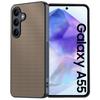 Para Samsung GalaxyA55 Capa de Celular Couro Fibra de Carbono Kevlar A54 Capa Protetora Resistente a Quedas