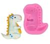 Molde de Silicone Dinossauro Tiranossauro Rex Decoração de Bolo Infantil Fondant Assar DIY Argila Artesanal Molde de Chocolate