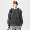 Suéter Tricô Retrô Espesso de Inverno Masculino Solto Tamanho Grande Versátil Gola Redonda Suéter Casual Top Tendência