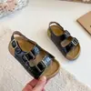 Sandalias para Niñas 2026 Verano Nuevo Estilo Sandalias Estilo Birkenstock de Doble Hebilla Cómodas Ligeras para Exteriores Sandalias para Bebé
