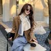 Bufanda Pequeña Bufanda Corta para Mujer Otoño e Invierno Tejido Cruzado Estilo Coreano Combinación de Colores Versátil Invierno Cálida Protección para el Cuello Perezosa Popular en Internet