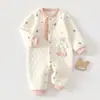 Mono para bebé para otoño e invierno, ropa acolchada y cálida para recién nacidos, mameluco engrosado, algodón puro para bebé, mameluco Clase A
