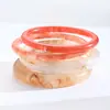 Pulsera Multicolor con Patrón de Mármol Estilo Europeo y Americano para Mujer, Pulsera de Amistad Personalizada Redonda Retro de Acrílico Semitransparente, Joyería de Imitación de Jade