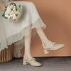 Sandalias de Dedo para Mujer 2025 Nuevo Primavera y Verano Estilo Hada Francés Zapatos de Noche Retro Zapatos de Tacón Medio Grueso Zapatos Mary Jane