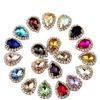 Gota em forma de cristal costurado à mão garra broca borda de vidro garra broca KC ouro e prata sola sapatos de casamento diy acessórios de vestuário