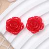 Rosas de resina estilo barroco de 19 mm para hacer aretes, accesorios para horquillas, rosas vintage en relieve al por mayor