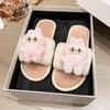 Pantuflas de Felpa Cómodas Versátiles de Suela Blanda Casual Antideslizantes de una Línea de Algodón para Uso en Exteriores Invierno 2025 Nuevo Estilo Interior Hogar