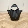 Bolsa Cesta de Verduras para Suegra Estilo Nuevo Otoño 2025 Bolso de Mano de Cuero Genuino con Patrón de Lichi Bolso Cubo de Piel de Vaca para Mujer