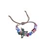 Pulseira de Corda com Contas Cerâmicas Redondas de Borboleta Antiga Estilo Étnico de Nicho Moda Celebridade da Internet Elegante Joia de Alta Qualidade para Mulheres