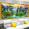Pintura decorativa para sala de estar, mural para parede de fundo de sofá, adesivo de parede para escritório, arte de parede autoadesiva com oito cavalos