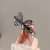 Exquisito y Compacto Pasador de Mariposa con Pedrería de Cristal para Niñas, Pinza Lateral de Nuevo Estilo para Flequillo, Pasador Simple para Cabello Suelto