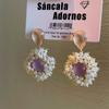 Pendientes de aguja de plata con forma de gota de agua, de cristal en polvo, sencillos, de alta gama, estilo retro, con diseño de viajero frecuente, joyería para las orejas, venta al por mayor
