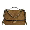 Bolso Caja Casual de Moda Estilo Chanel con Patrón de Rombos de Nicho para Mujer, Nuevo Modelo Otoño 2025, Bolso Cruzado con Cadena de Textura de Alta Calidad