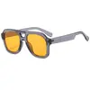 Nuevas Gafas de Sol Aviador de Doble Puente para Mujer Moda Europea Americana Estilo Callejero Geniales Modernas Montura Grande Gafas Retro de Personalidad para Hombre