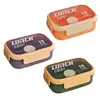 Lonchera de Polipropileno de Grado Alimenticio para Estudiantes, Lonchera Sellada Compartimentada con Tapa y Utensilios, Recipiente para Preparación de Comidas para Trabajadores de Oficina