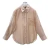 Camisa Morada para Mujer, Talla 26, Nuevo Estilo de Verano, Corte Regular en los Hombros, Tencel, Estilo Holgado y Relajado, Caída Fluida, Protector Solar, Manga Larga, Top Delgado