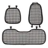 Cojín de asiento de coche de verano de panal de seda helada, almohadilla de asiento de coche de alta gama, patrón clásico de pata de gallo, funda de cojín de asiento de coche simple