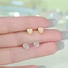 Brincos de Prata Esterlina 999 Gan Jia Coração com Laço Stud Luxo Leve Minimalista Moda Artístico Exquisito Brinco Dropshipping Transfronteiriço