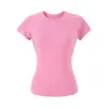 Camiseta Básica Versátil de Manga Curta com Gola Redonda e Ombro Normal em Tencel para Mulheres, Estilo Verão Emagrecedor Camada Interna Base
