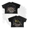 Camiseta Oversize de Manga Corta Estampado Plano de Personaje de Dibujos Animados Gótico Harajuku para Hombres y Mujeres, Top de Algodón Puro Hip-Hop Venta al por Mayor