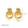 Pendientes cuadrados de línea geométrica retro de Amazon más vendidos transfronterizos, pendientes de estilo minimalista de nicho de moda para mujer