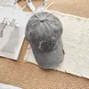Gorra de Béisbol Nueva de Tela Lavada Estilo Vintage con Letra M Bordada, Versión Coreana, Gorra de Sol de Moda Unisex Estilo Americano