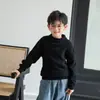 Suéter Básico de Lana Pura Gruesa Estilo Universitario para Niños y Niñas, Nuevo para Otoño e Invierno, Holgado, Sencillo, Color Sólido, para Niños Medianos y Grandes