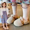 Zapatos de Algodón Rizado de Lana para Niñas, Color Sólido, para Uso en Exteriores, Adecuados para Niños Pequeños, Medianos y Grandes, Zapatos Calientes con Suelas Suaves y Suelas Exteriores Antideslizantes