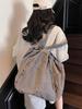 Bolsos para Mujer Estilo Coreano Simple Cordón Bolso de Mano Casual Gran Capacidad Bolsa de Lona Lavada Color Sólido Bolso de Hombro para Mujer