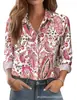 Comercio Exterior Amazon Transfronterizo Ropa de Mujer Nuevo Estilo Camisa de Mujer Estampado Floral 3D Cardigan de Camisa Suelta de Manga Larga Europea y Americana