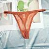 Punto Malla Europea y Americana Sexy Tanga con Lazo Huecos Encaje Negro Sexy Tanga de Talla Grande para Mujer