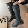 Botas Clásicas Fáciles y de Moda para Diversas Ocasiones con Punteras Redondas y Versátiles. Botas para Adultos Marrones y Negras Están Listas para Mujeres