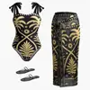 2027 Nuevo Traje de Baño Transfronterizo Europeo y Americano para Comercio Exterior Pantalones de Malla Estampados Amazon Traje de Playa Conservador Traje de Baño para Mujer