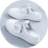 Zapatos Blancos Zapatos de Mujer Ropa de Verano para Exteriores Sandalias y Chanclas de Moda sin Tacón Zapatos Baotou Medias Chanclas