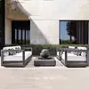 Sofá de Lazer Externo Nórdico Pátio Villa Jardim Varanda ao Ar Livre Assento de Liga de Alumínio Combinação Móveis à Prova d'Água e de Sol