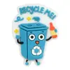Encantos para Zapatos de Goma Suave Pvc con Tema de Reciclaje de la Tierra Ecológico Accesorios Transfronterizos Verdes de Caridad para Zuecos Hebillas de Zapatos para Armar al por Mayor
