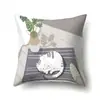 Funda de Almohada de Poliéster Linda Funda de Almohada con Estampado de Gato de Dibujos Animados Funda para Cojín de Cintura Cojín de Coche Funda para Cojín de Mesita de Noche QTA42
