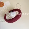 Simples e Versátil Outono e Inverno Lã Nova Xadrez Headband de Cano Alto Britânico High-End Retro de Aba Larga Headband para Lavar o Rosto
